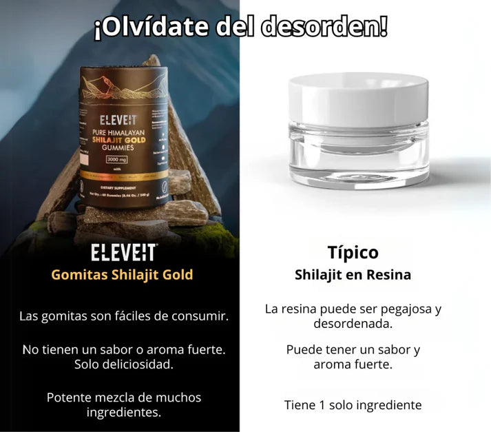 Eleveit Gold Gomitas de Shilajit Puro del Himalaya: Con Ashwagandha, Black Musli y Gokshura